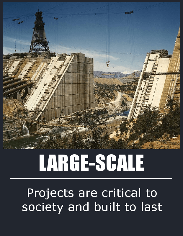 Civil engineering is large-scale