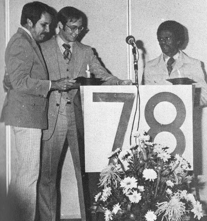 Carter receiving Teacher of the Year Award, 1978