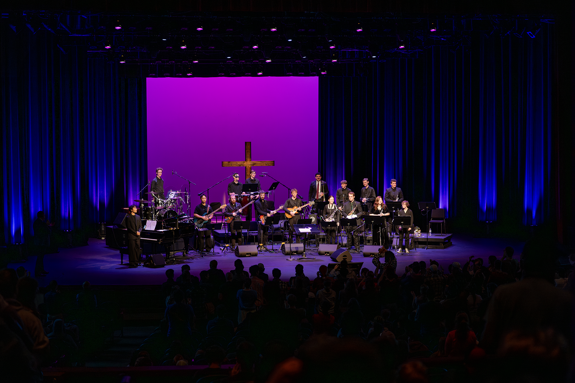 LETU Jazz Band performing in chapel in Fall 2025